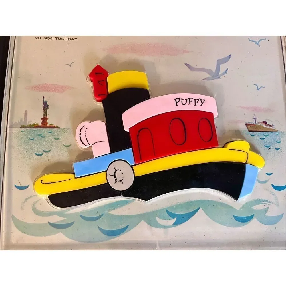 Child Guidance Toys Inc. Plastic Magnetic Puzzle Tugboat in New York Harbor #904